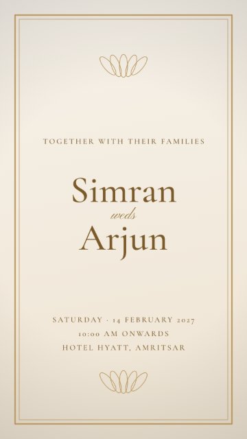 Anand Karaj Ivory invitation card