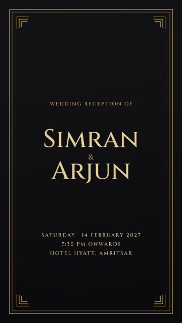 Black Tie Gold invitation card