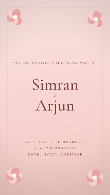 Blush Floral invitation card