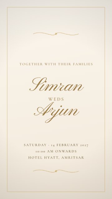 Ivory Script invitation card