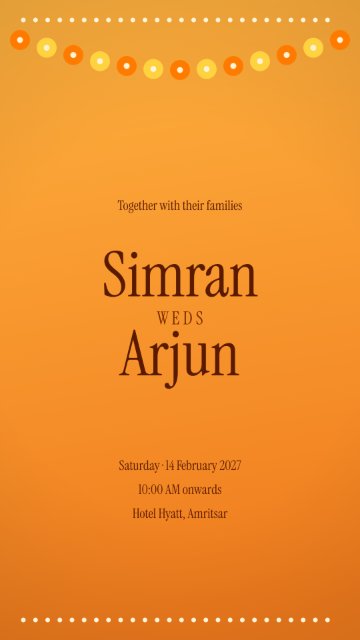 Marigold invitation card