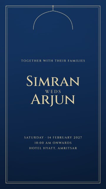 Palace Blue invitation card