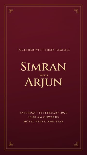 Royal Maroon invitation card