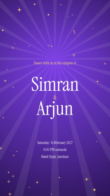 Sangeet Night invitation card